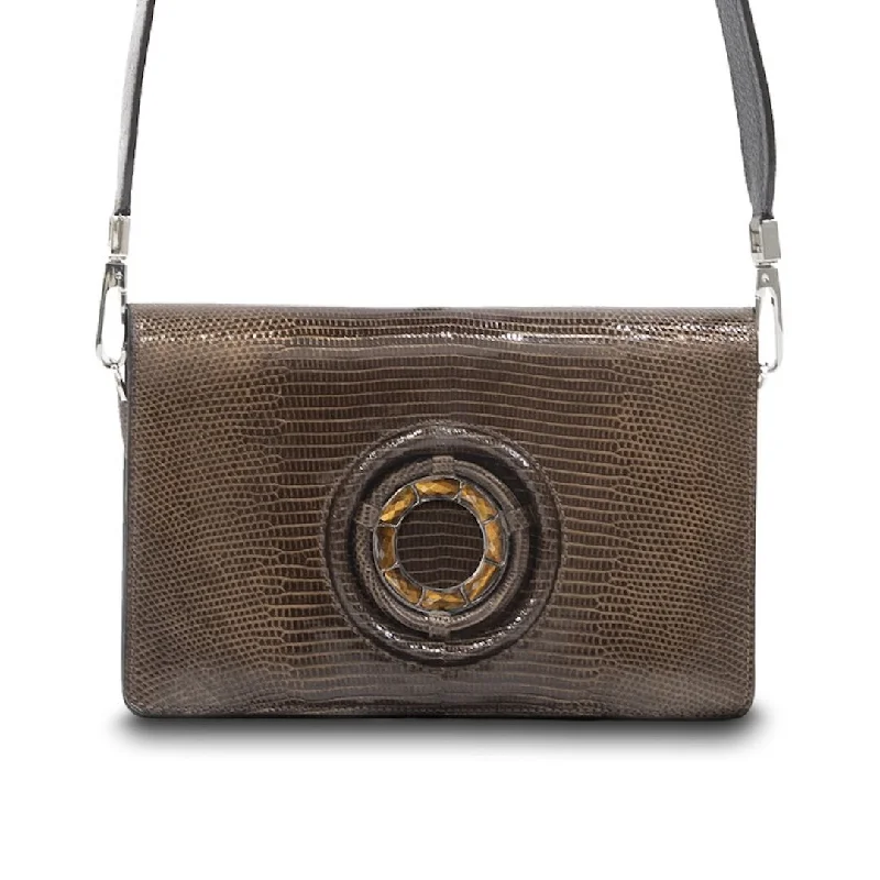 Anna Convertible Crossbody, Chocolate Lizard, Tiger Eye