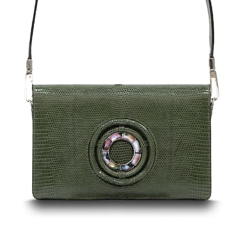 Anna Convertible Crossbody, Green Lizard, Jasper