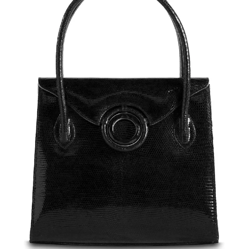 Thompson 'O' Tote - Black Exotic Lizard