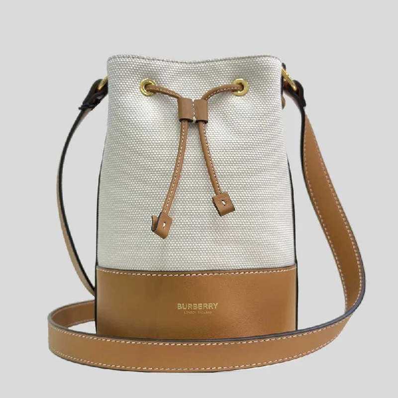 BURBERRY Small Bucket Bag Natural Russet Brown RS-80846141