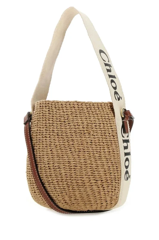 Chloe Small Woody basket Bag in natural fibers