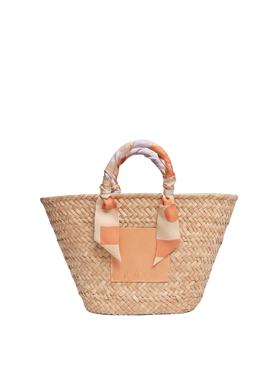 Clementine Straw Scarf Tote Bag