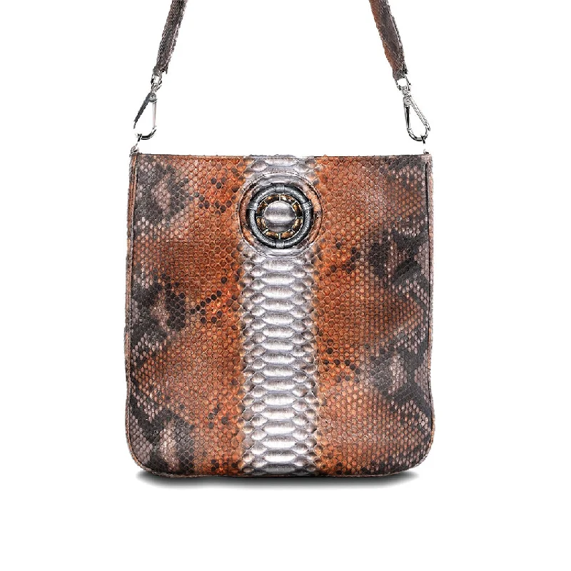 Cloe Jeweled Crossbody Tote - Brown Multi-Color, Smokey Topaz