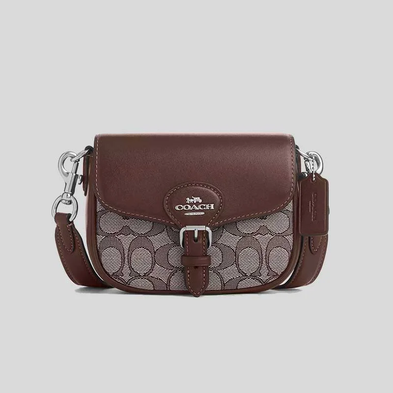 COACH Amelia Saddle Bag In Signature Jacquard Maple RS-CU982