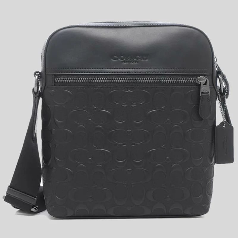 COACH Houston Flight Bag In Signature Leather Black RS-4009