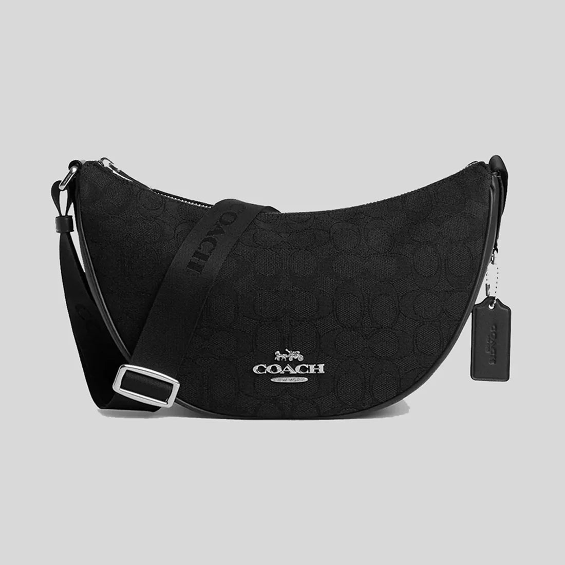 COACH Pace Shoulder Bag In Signature Jacquard Silver/Black RB-CT822