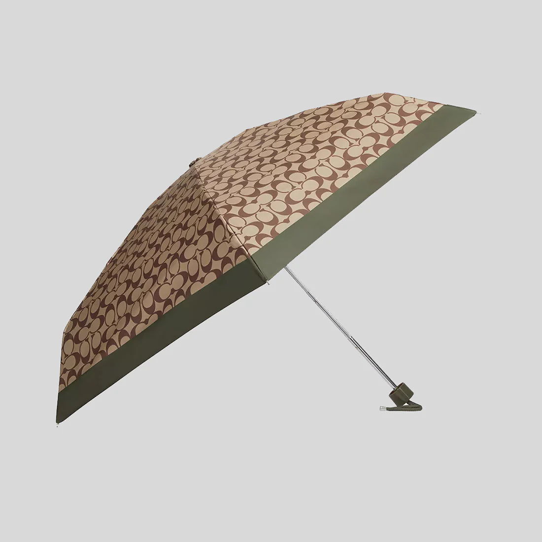 COACH UV Protection Signature Mini Umbrella Khaki Military Green RS-C4322