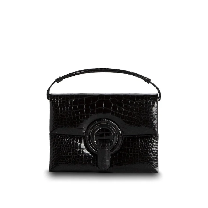 Grommet Handbag, Mini - Black, Black Onyx Gemstones