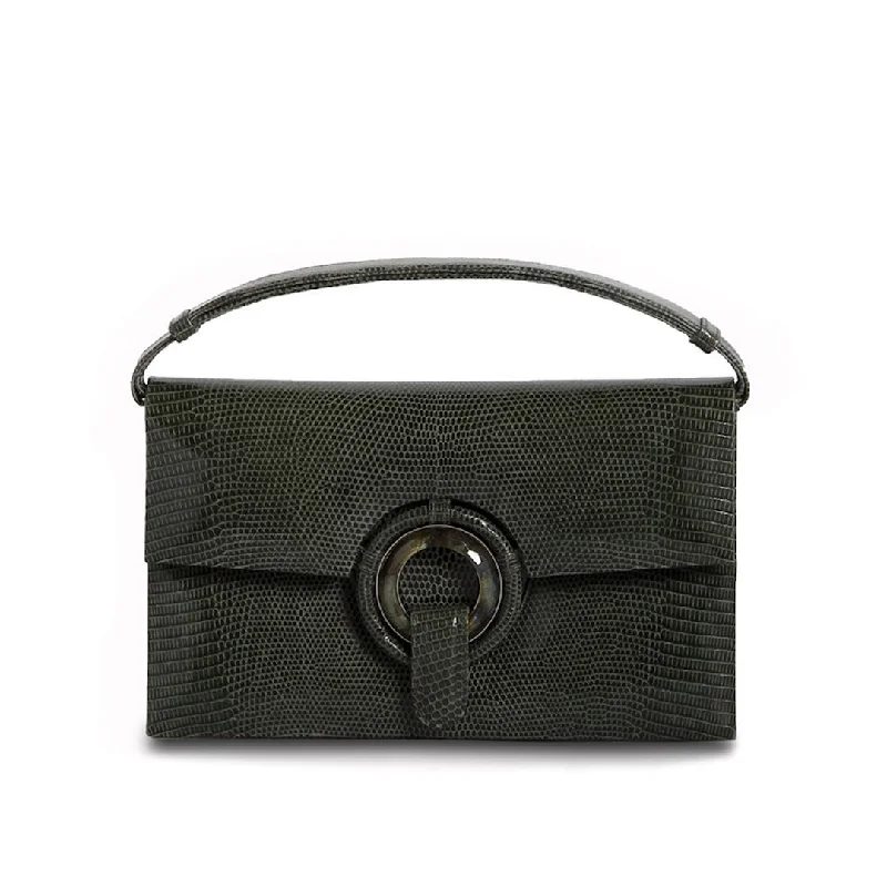 Grommet Handbag - Green Exotic Lizard