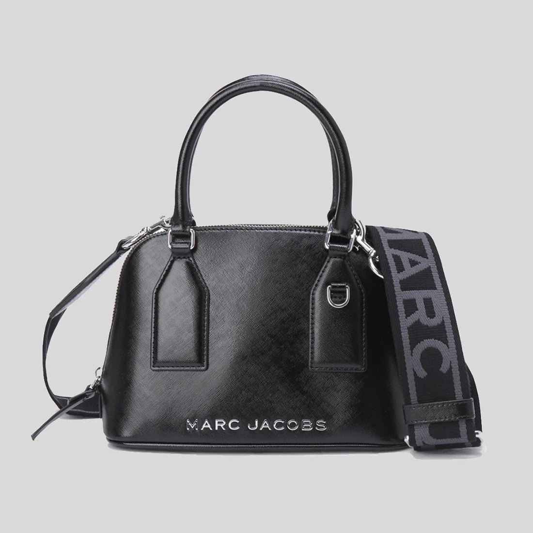 MARC JACOBS Small Leather Dome Satchel Crossbody Bag Black RS-4S4HSC003H02