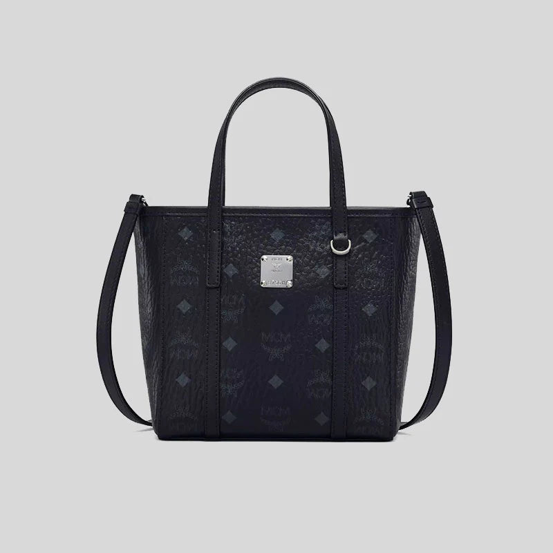 MCM Mini Toni Top-Zip Shopper In Visetos Black RS-MWPAATN04BK001