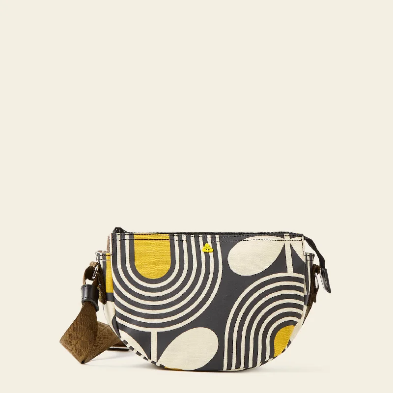 Mini Rounder Crossbody - Giant Striped Tulip Noir