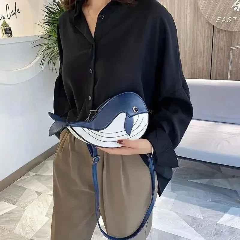 Minimalist Whale Design Shoulder Bag