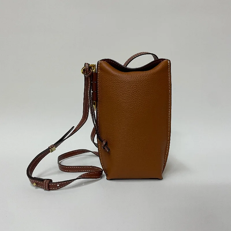 PROMENADE LEATHER TOP OPENING CROSSBODY BROWN