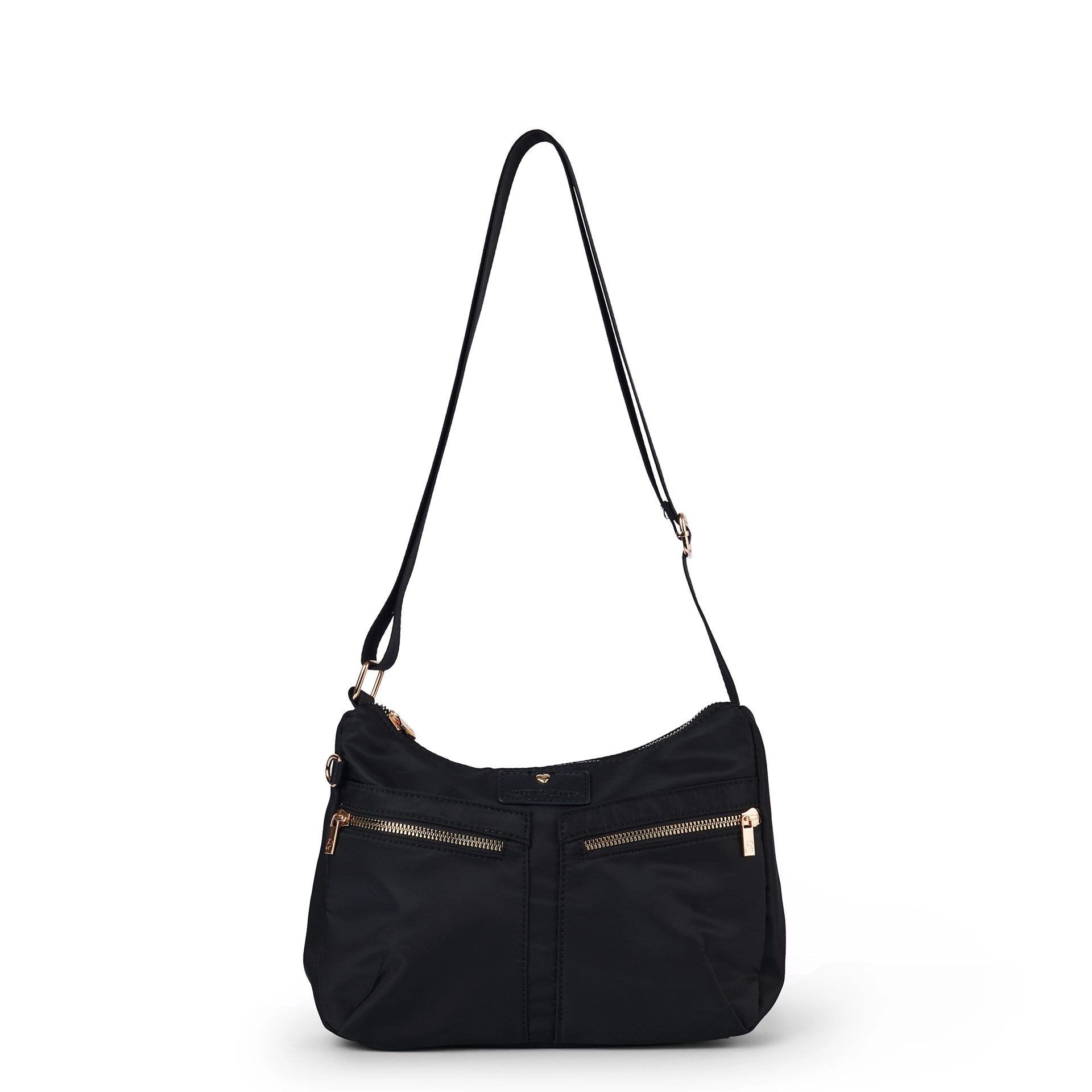 QUEEN OF HEARTS CORE MEDIUM CROSSBODY BLACK