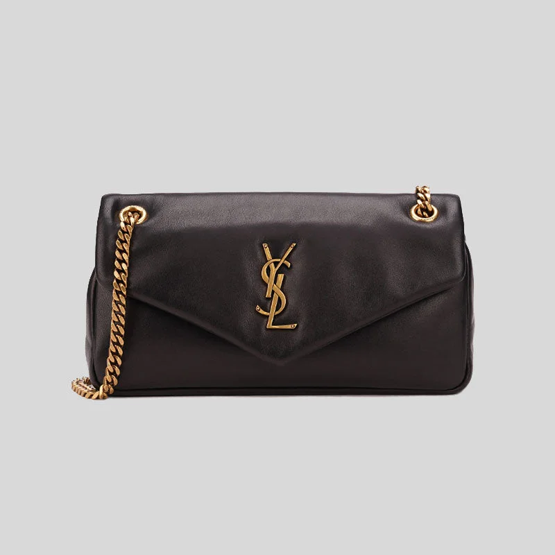 SAINT LAURENT YSL Calypso In Plunged Lambskin Black RS-734153