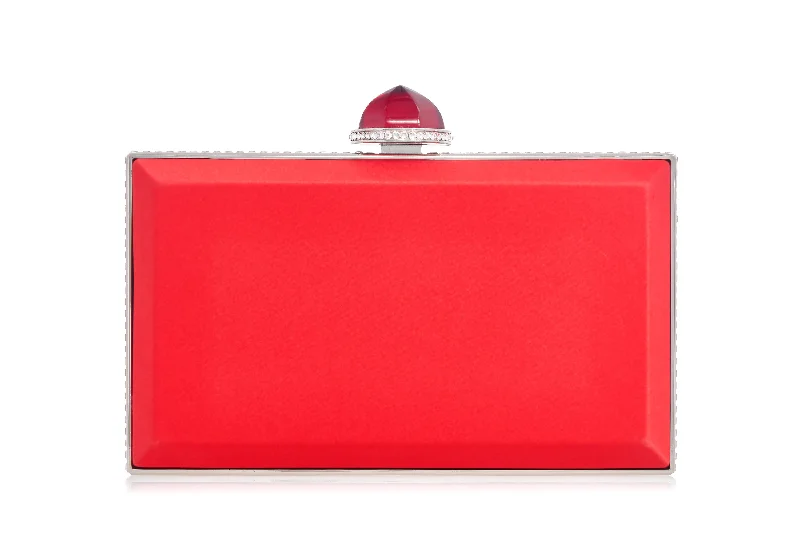 Skylar Satin Handbag in Crimson