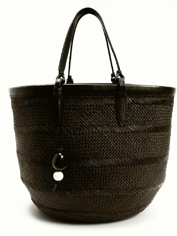 The Medium Basket in Black Iraca