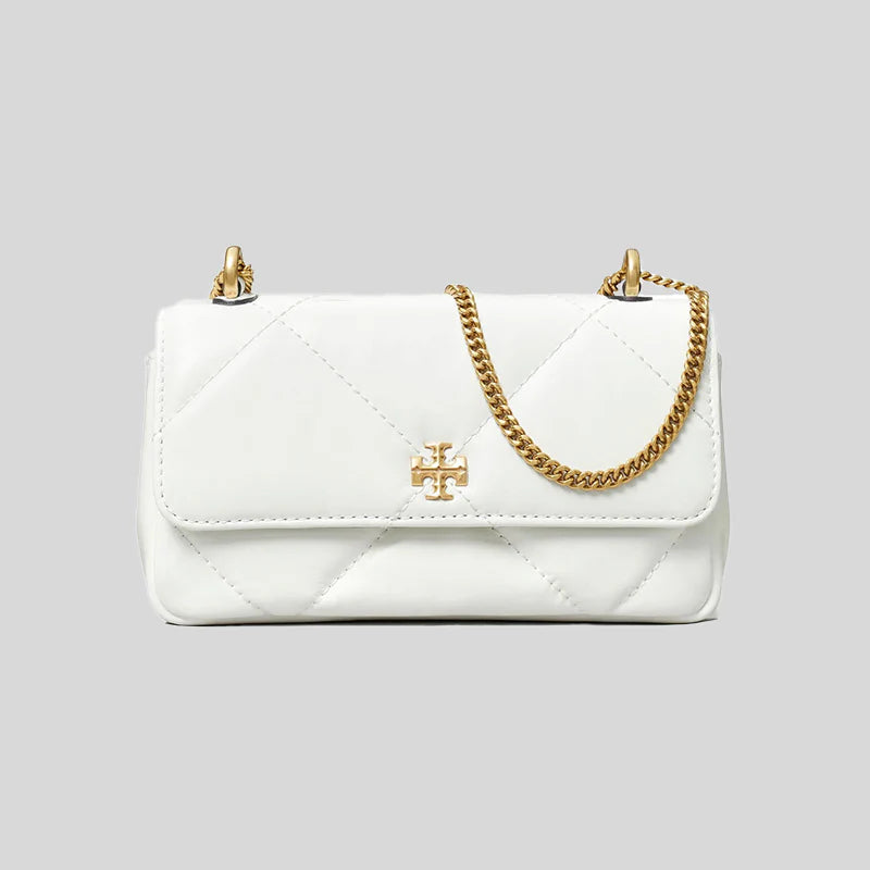 TORY BURCH Mini Kira Diamond Quilt Flap Bag Blanc RS-154710