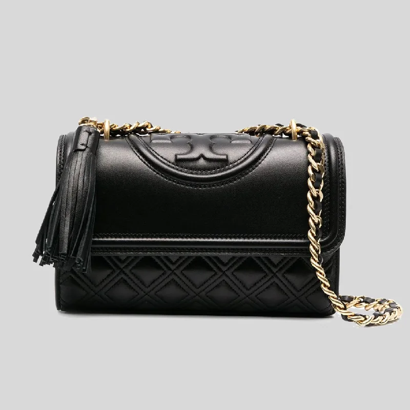 Tory Burch Small Fleming Convertible Shoulder Bag Black RS-75576