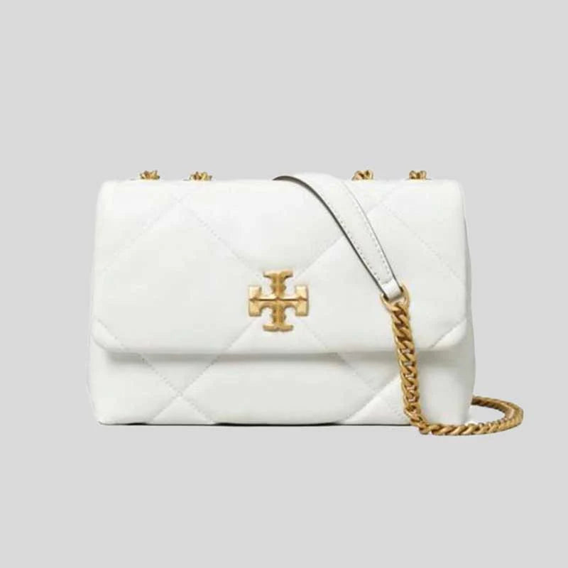 TORY BURCH Small Kira Diamond Quilt Convertible Shoulder Bag Blanc RS-154706