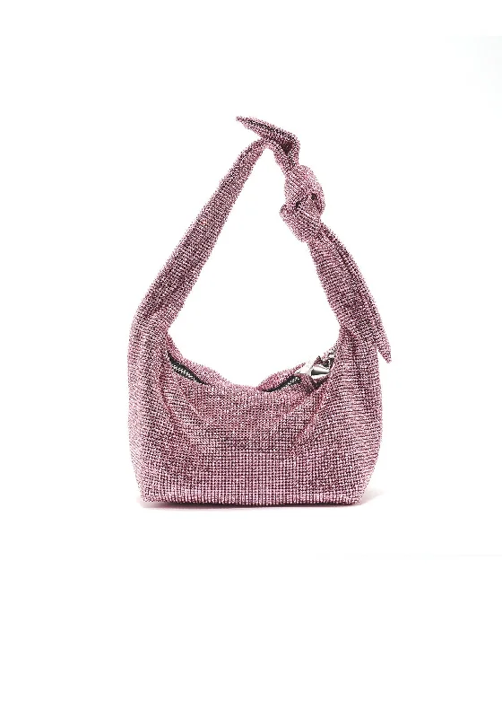 Waverly Pink Rhinestone Mesh Bag