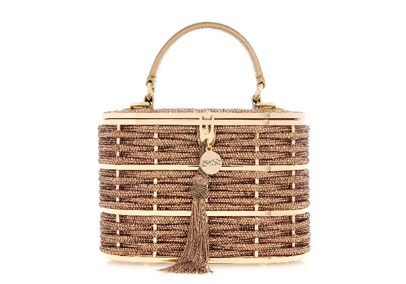 Willow Basket Woven Crystal in Champagne Topaz