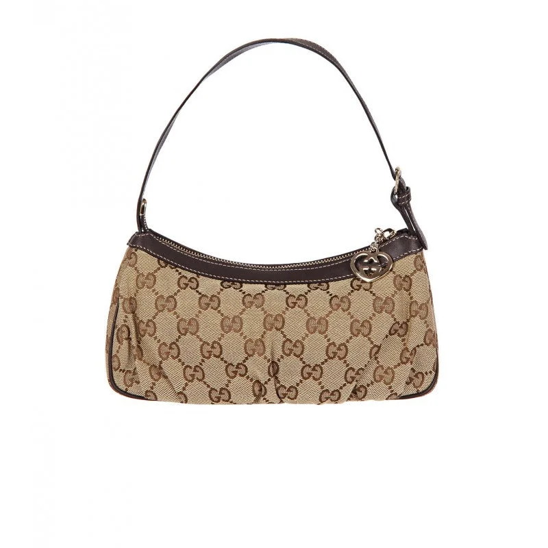 Gucci Beige & ebony GG canvas heart G bag