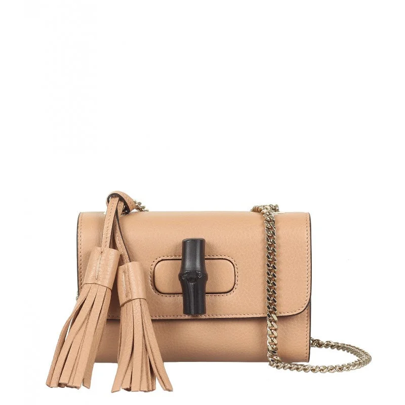 Gucci Beige leather Miss Bamboo shoulder bag