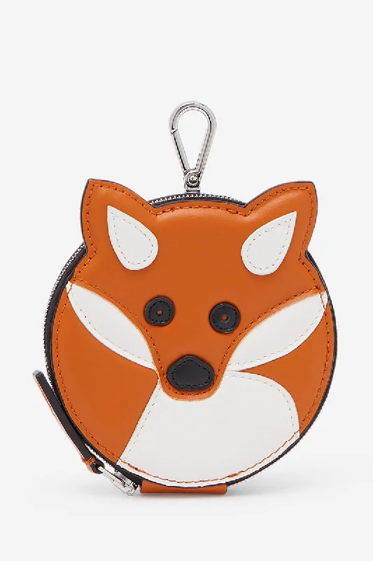 MAISON KITSUNE FOX HEAD COIN PURSE WITH HOOK FOX