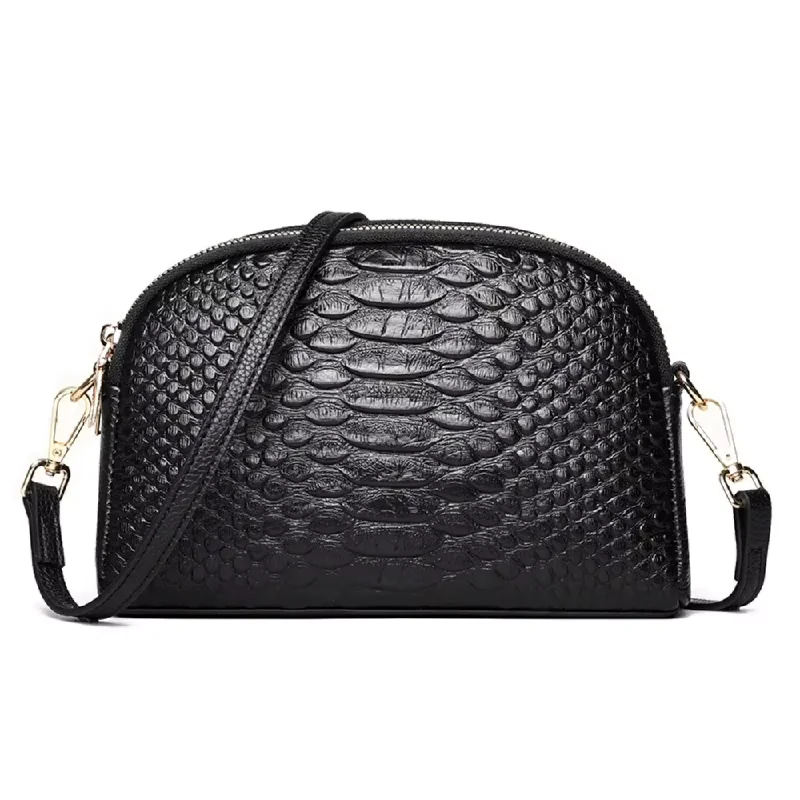 Isabella Croc-Pattern Mini Crossbody Bag