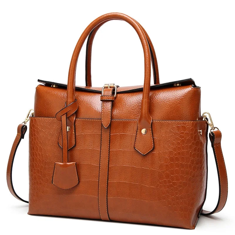 Luxury Designer Women High Capacity Shoulder Bag Large Tote Bag Ladies Quality Leather Handbags Female Crocodile Messenger Bags