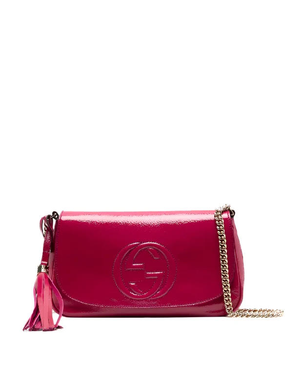 Gucci Pink leather Soho mid size chain shoulder bag