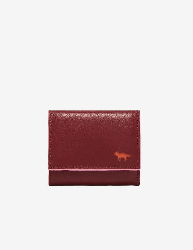 MAISON KITSUNÉ <br>PROFILE FOX ULTRA COMPACT WALLET WINE LEES