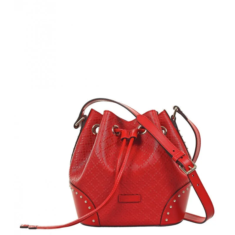 Gucci Red Diamante leather bucket bag