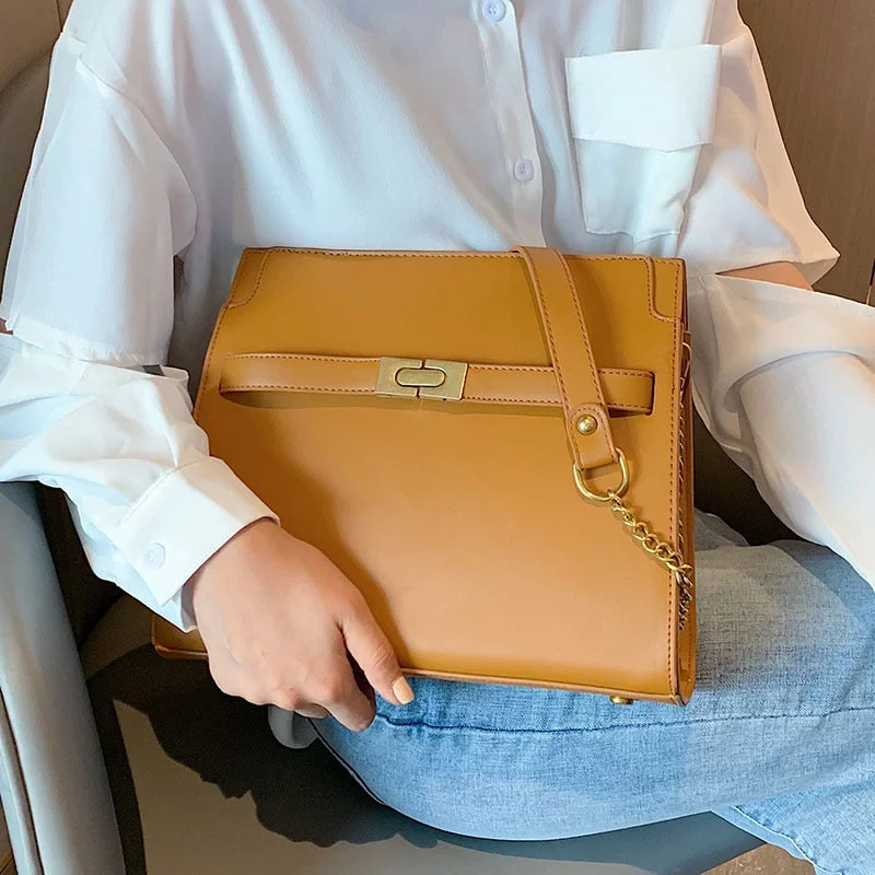 Solid Color Simple Style Shoulder Bags For Women 2019 Fall Crossbody Messenger Bag Lady Handbags Elegant Match With Coat