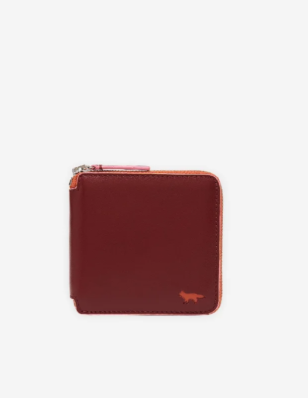 Square Zipped Wallet Wine Lees