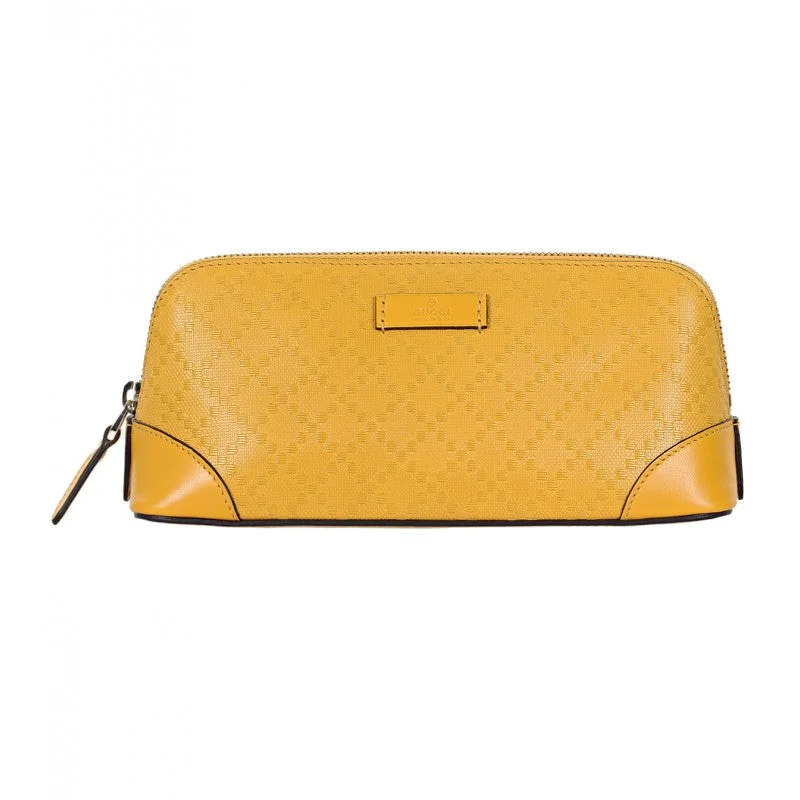 Gucci Yellow leather diamante cosmetic case