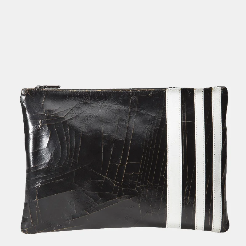 Zip Pouch Strapless Bag with Racing Stripes